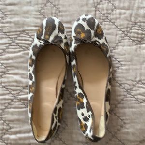 Leopard print canvas ballet flats